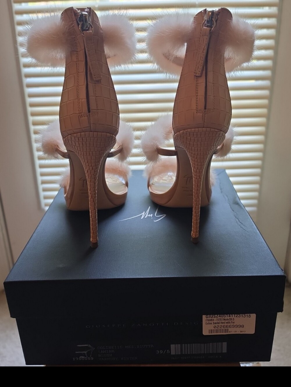 Giuseppe Zanotti Pink Fur Triple-Strap High Heels - Picture 3 of 13